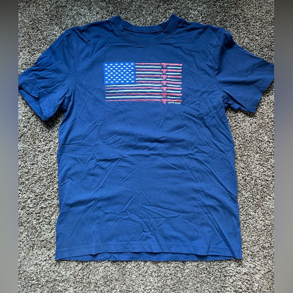 Life Is Good American Flag Tshirt